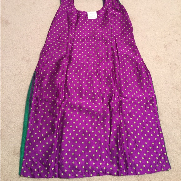 Purple/green/ bhandhni chudidar - Picture 5 of 7